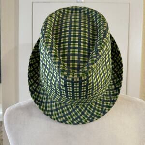 Goorin Plaid Cotton Fedora Green Size Small Unisex